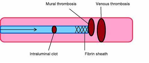 مراحل تشکیل ترومبوز کاتتر Stages of Catheter-related Venous Thrombosis